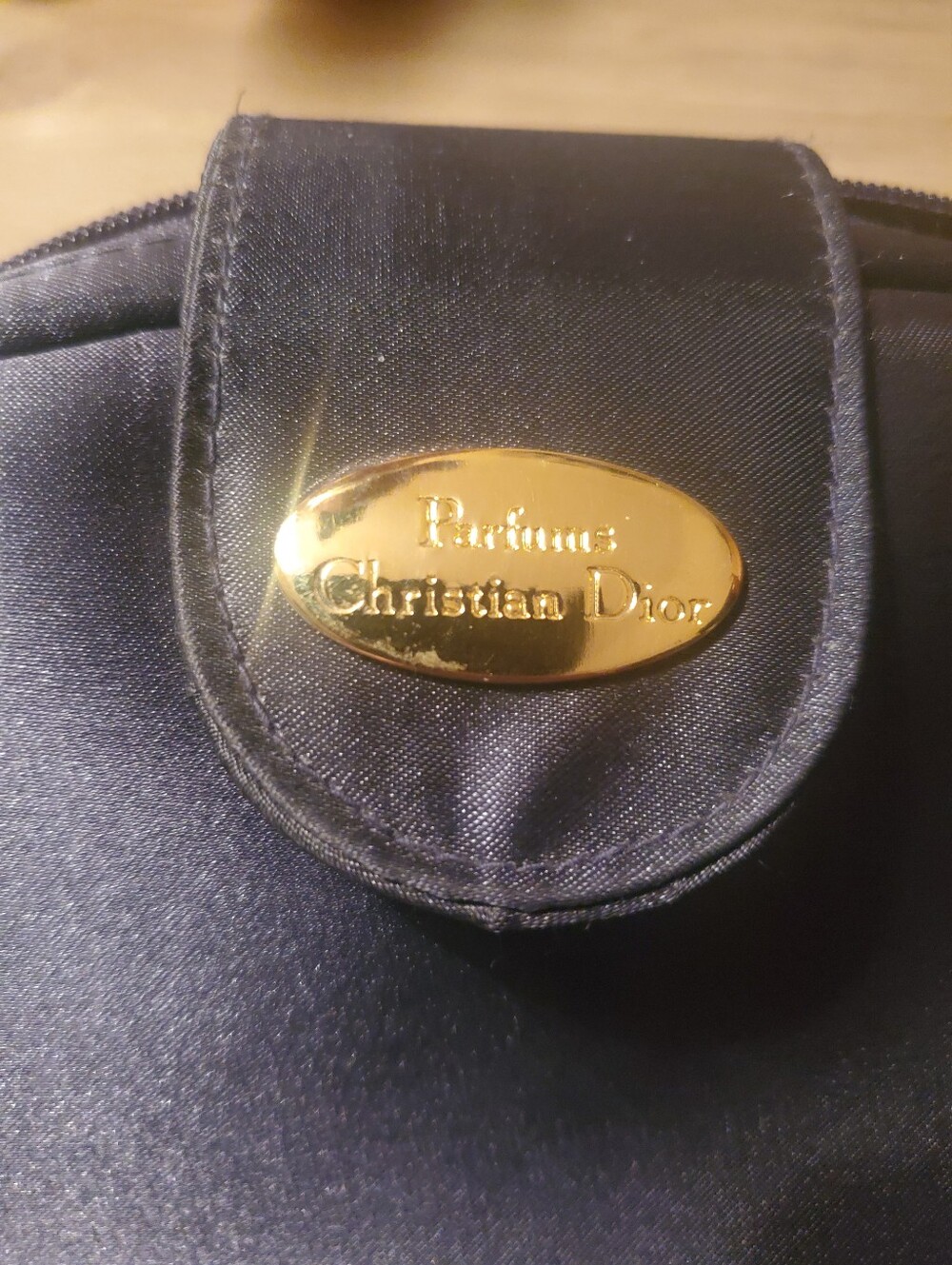 Christian Dior navy blue makeup bag.Pre-owned GUC